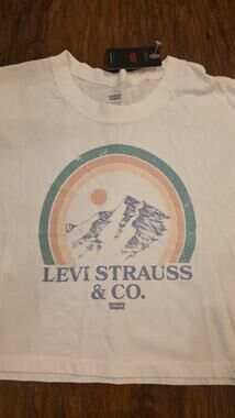 Levi's Long Sleeve cropped mountain graphic shirt